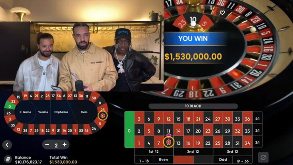 drake bets big on roulette